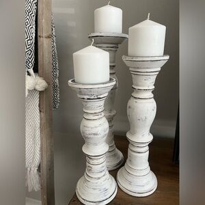 Distressed Candle Holders 3PC